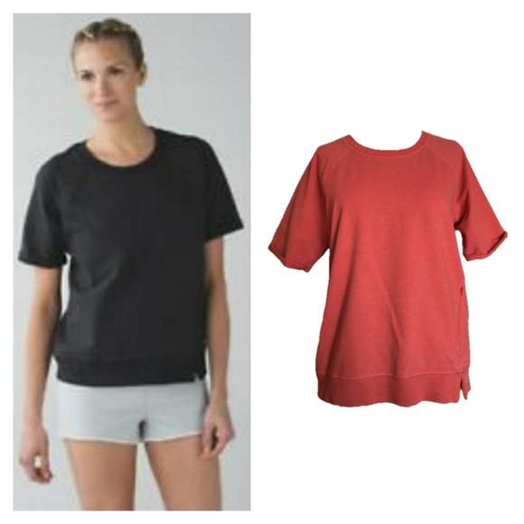 lululemon athletica Tops - Lululemon Scene Top - Short Sleeve Sweatshirt - Grapefruit